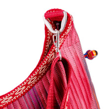 Load image into Gallery viewer, Warm-Toned Ikat Patterned Cotton Hobo Bag with Tassels - Fire Days | NOVICA