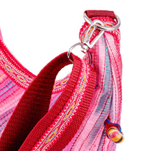 Load image into Gallery viewer, Warm-Toned Ikat Patterned Cotton Hobo Bag with Tassels - Fire Days | NOVICA