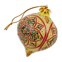 Load image into Gallery viewer, Traditional Hand-Painted Onion-Shaped Ceramic Ornament - Buttercup Prize | NOVICA