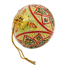 Load image into Gallery viewer, Traditional Hand-Painted Onion-Shaped Ceramic Ornament - Buttercup Prize | NOVICA