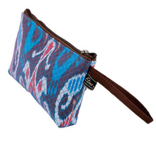 Load image into Gallery viewer, Traditional Ikat Patterned Cosmetic Bag with Zipper Closure - Elegant Ideas | NOVICA