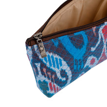 Load image into Gallery viewer, Traditional Ikat Patterned Cosmetic Bag with Zipper Closure - Elegant Ideas | NOVICA
