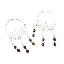 Load image into Gallery viewer, Polished Classic Natural Jasper Hoop Chandelier Earrings - Powerful Nymph | NOVICA