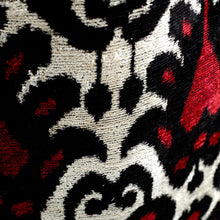 Load image into Gallery viewer, Classic Patterned Cherry and Beige Silk Velvet Handle Bag - Cherry Grandeur | NOVICA