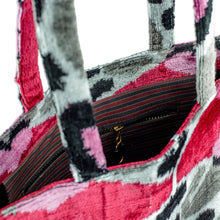 Load image into Gallery viewer, Handcrafted Silk Velvet Handle Bag with Heart-Themed Pattern - Romantic Splendor | NOVICA