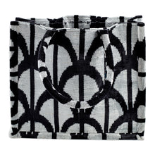 Load image into Gallery viewer, Handcrafted Silk Velvet Handle Bag with Modern Pattern - Avant-Garde Splendor | NOVICA