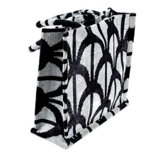 Load image into Gallery viewer, Handcrafted Silk Velvet Handle Bag with Modern Pattern - Avant-Garde Splendor | NOVICA