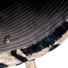 Load image into Gallery viewer, Handcrafted Silk Velvet Handle Bag with Zebra Pattern - Zebra Splendor | NOVICA
