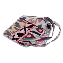 Load image into Gallery viewer, Handcrafted Silk and Velvet Sling in Red and Green Hues - Wild Vitality | NOVICA
