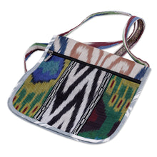 Load image into Gallery viewer, Handcrafted Silk and Velvet Sling in Red and Green Hues - Wild Vitality | NOVICA