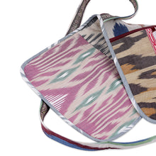 Load image into Gallery viewer, Handcrafted Silk and Velvet Sling in Red and Green Hues - Wild Vitality | NOVICA