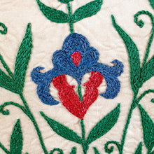 Load image into Gallery viewer, Classic Floral Embroidered Silk Blend Cushion Cover - Suzani Eden | NOVICA