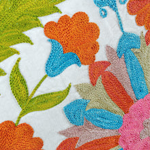 Load image into Gallery viewer, Floral Suzani Embroidered Silk Blend Cushion Cover - Suzani Paradise | NOVICA