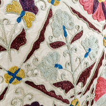 Load image into Gallery viewer, Embroidered Silk Blend Cushion Cover with Floral Details - Symbolic Suzani | NOVICA