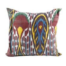 Load image into Gallery viewer, Classic Embroidered Silk Blend Cushion Cover from Uzbekistan - Royal Union | NOVICA