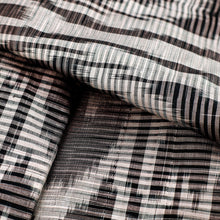 Load image into Gallery viewer, Hand-Woven Fringed Silk Ikat Scarf in Two Shades of Grey - Uzbek Flair | NOVICA