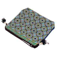 Load image into Gallery viewer, Floral Mosaic-Inspired Iroki Embroidered Sling with Tassels - Primaveral Mosaic | NOVICA