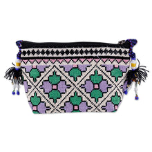 Load image into Gallery viewer, Iroki Embroidered Floral Sling in Purple and Green Hues - Desert Flower | NOVICA