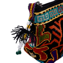 Load image into Gallery viewer, Iroki Embroidered Zippered Floral Silk Sling in Intense Hues - Oasis Flower | NOVICA