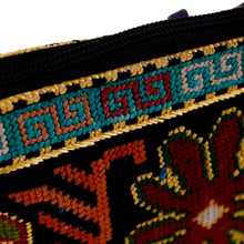 Load image into Gallery viewer, Iroki Embroidered Zippered Floral Silk Sling in Intense Hues - Oasis Flower | NOVICA