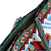 Load image into Gallery viewer, Floral Iroki Embroidered Blue and Green Shoulder Bag - Uzbekistan's Blue Dream | NOVICA