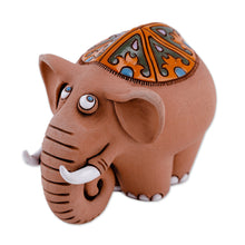 Load image into Gallery viewer, Handcrafted Ceramic Elephant Figurine from Uzbekistan - Vivacious Elephant | NOVICA