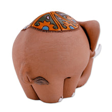 Load image into Gallery viewer, Handcrafted Ceramic Elephant Figurine from Uzbekistan - Vivacious Elephant | NOVICA