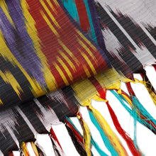 Load image into Gallery viewer, Handwoven Traditional Silk Scarf in Yellow and Red Hues - Yellow Samarkand Renaissance | NOVICA