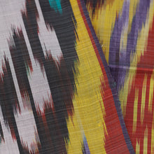 Load image into Gallery viewer, Handwoven Traditional Silk Scarf in Yellow and Red Hues - Yellow Samarkand Renaissance | NOVICA
