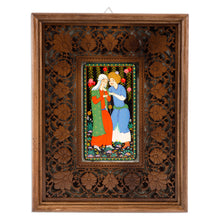 Load image into Gallery viewer, Scene in Uzbek Traditional Lacquer Miniature Painting Style - Layla and Majnun III | NOVICA