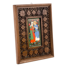 Load image into Gallery viewer, Scene in Uzbek Traditional Lacquer Miniature Painting Style - Layla and Majnun III | NOVICA