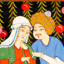Load image into Gallery viewer, Scene in Uzbek Traditional Lacquer Miniature Painting Style - Layla and Majnun III | NOVICA