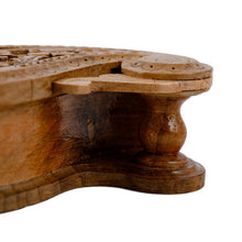 Load image into Gallery viewer, Hand-Carved Paisley-Shaped Floral Walnut Wood Puzzle Box - Portal to the Paisley Garden | NOVICA