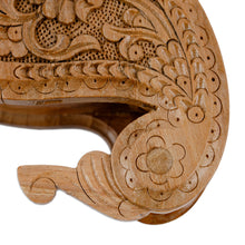 Load image into Gallery viewer, Hand-Carved Paisley-Shaped Floral Walnut Wood Puzzle Box - Portal to the Paisley Garden | NOVICA