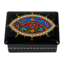 Load image into Gallery viewer, Lacquered Papier Mache Jewelry Box with Floral Motifs - Uzbek Bouquet | NOVICA