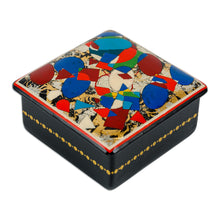 Load image into Gallery viewer, Lacquered Papier Mache Jewelry Box with Geometric Motifs - Modern Geometry | NOVICA
