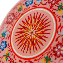 Load image into Gallery viewer, Lacquered Hand-Painted Round Papier Mache Floral Jewelry Box - Blooms in Pink | NOVICA