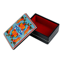 Load image into Gallery viewer, Lacquered Hand-Painted Floral Leaf Papier Mache Jewelry Box - Colorful Flowers | NOVICA