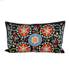 Load image into Gallery viewer, Classic Embroidered Silk and Cotton Blend Cushion Cover - Glimpses of Nobility | NOVICA