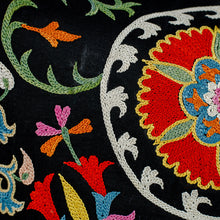 Load image into Gallery viewer, Classic Embroidered Silk and Cotton Blend Cushion Cover - Glimpses of Nobility | NOVICA