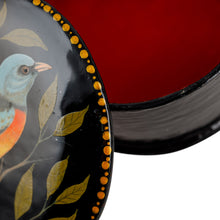 Load image into Gallery viewer, Painted Bird and Leafy-Themed Blue and Green Jewelry Box - Bird in the Hand | NOVICA