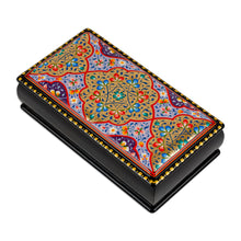 Load image into Gallery viewer, Hand-Painted Golden and Purple Papier Mache Jewelry Box - Vibrant Sublime | NOVICA