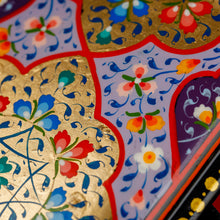 Load image into Gallery viewer, Hand-Painted Golden and Purple Papier Mache Jewelry Box - Vibrant Sublime | NOVICA