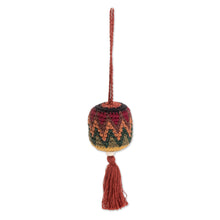 Load image into Gallery viewer, Traditional Knit Cotton Hacky Sack Ornament in Warm Hues - Classic Fun | NOVICA