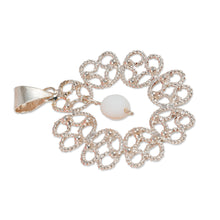 Load image into Gallery viewer, Floral Agate Filigree Pendant Necklace in a Polished Finish - Celestial Portal | NOVICA