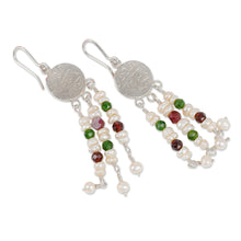 Load image into Gallery viewer, Traditional Multi-Gemstone Waterfall Dangle Earrings - Uzbekistan Cascades | NOVICA