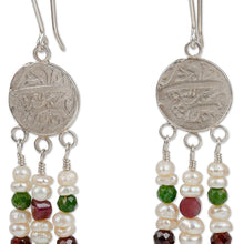 Load image into Gallery viewer, Traditional Multi-Gemstone Waterfall Dangle Earrings - Uzbekistan Cascades | NOVICA