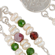 Load image into Gallery viewer, Traditional Multi-Gemstone Waterfall Dangle Earrings - Uzbekistan Cascades | NOVICA