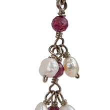 Load image into Gallery viewer, Natural Spinel and Cream Pearl Beaded Dangle Earrings - True Heaven | NOVICA