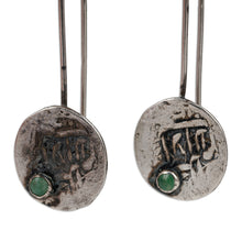 Load image into Gallery viewer, Classic Bukhara Emirate Coin and Jade Drop Earrings - Memoirs from the Spirits | NOVICA